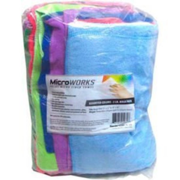 Hospeco Microworks Microfiber Towels, Assorted 2lb. Bulk Bag - 2503-AC-BG 2503-AC-BG